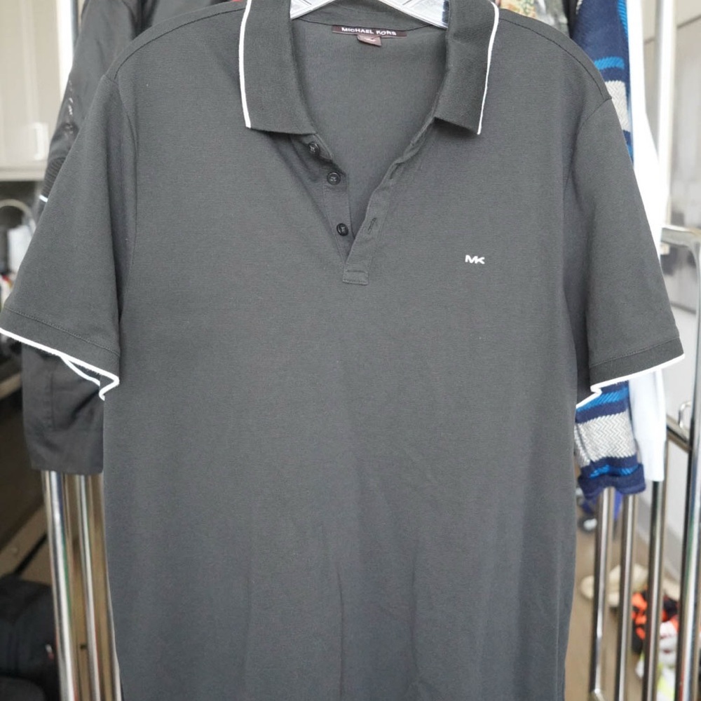 Michael Kors Black and White Polo Shirt Classic Style